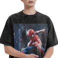 thumbnail image 3 of Spider-Man 230g Vintage Washed Drop Shoulder T-Shirt - Iron On, 3 of 7