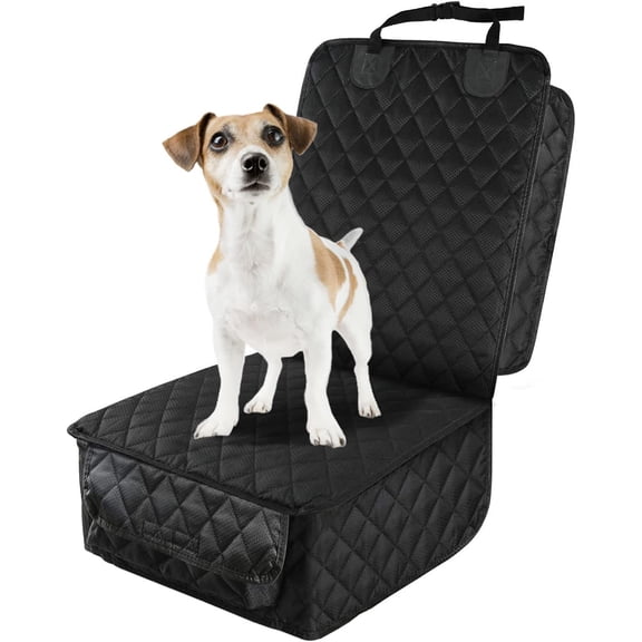 Waterproof Front Seat Car Cover, Full Protection Dog Car Seat Cover with Side Flaps, Nonslip Scratchproof Front Seat Cover Fits for Cars, Trucks, SUVs, Jeep