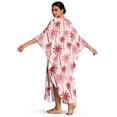 thumbnail image 2 of Xixirimido Red Palm Trees Print Womens Plus Size Kaftan Dress V Neck Batwing Sleeve Beach Cover Up Swimsuit Coverups Summer Lounge Caftan Dress, 2 of 7