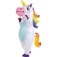 thumbnail image 1 of Creations Disfraz inflable de unicornio de cuerpo entero Disfraz de Halloween de lujo con bomba de aire - Talla para adultos 155-190 cm, 1 of 5