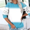 thumbnail image 2 of Gibobby Sudadera mujer Sudadera de manga larga con estampado gráfico de letras y cuello redondo para mujer(Azul celeste,G), 2 of 4