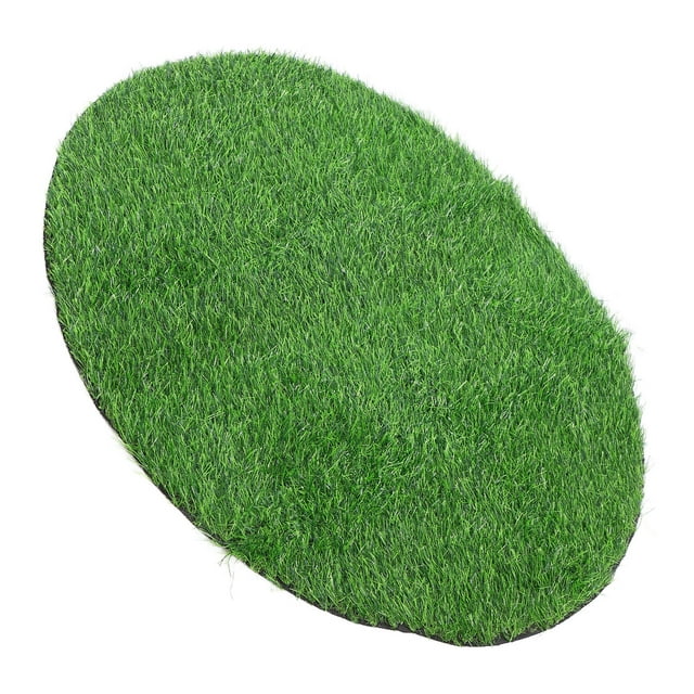OULII simulated grass Circular Fake Grass Mat Green Plastic No Maintenance Required 1Pcs
