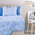 thumbnail image 6 of Lux Decor Collection Paisley Printed Queen Bed Sheets Set, Microfiber 6 Piece Bedding Set - White Blue, 6 of 7