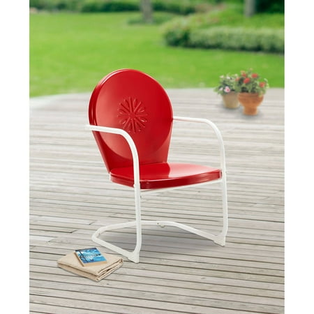 spring metal chair retro chairs patio mainstays outdoor walmart bar durable motion glider rocking