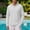 White, variant on Fengqque Men’s Business Textured Grid Polo Shirts Golf Lapel Collar Two Button Placket Long Sleeve Regular Fit Tops White XL