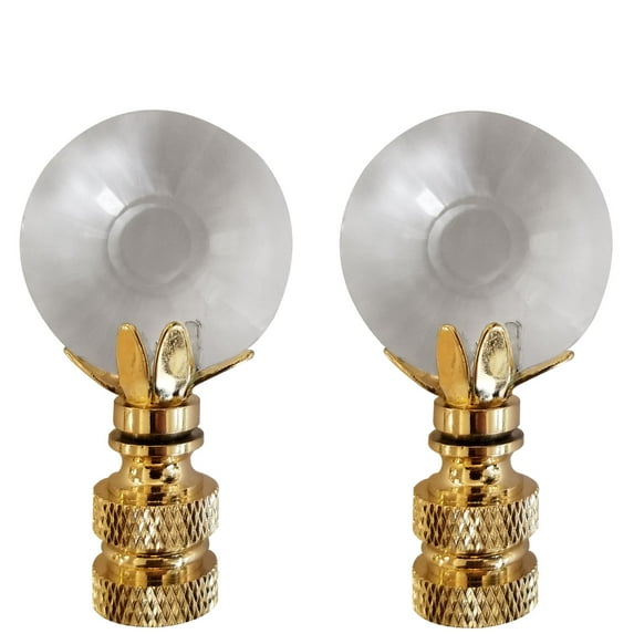 Royal Designs, Inc. Sun Cut Round Large Lamp Finial, F-2020L-PB-2, Polished Brass, Pack of 2