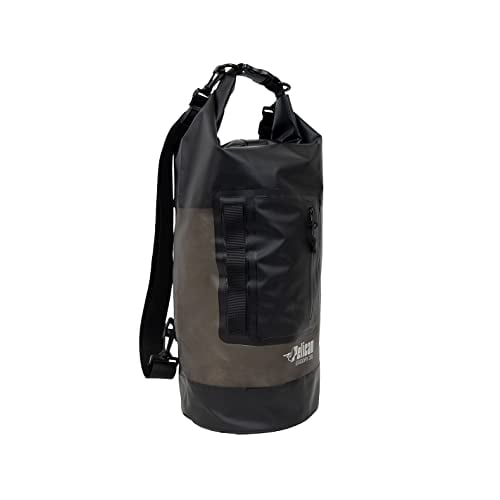 Pelican - EXODRY 20L Medium Drybag - Black - Waterproof - Shoulder Straps - Thick &amp; Lightweight - Roll Top Dry Compression - Keeps Gear Dry for Kayaking, Rafting, Hiking, Fishing - PS1