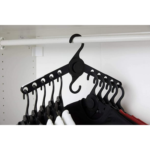 Smart Hanger, Flat Foldable Heavy Duty Plastic Clothes Hanger, Space  Saving Organizer for Closet, Dual Hooks Notched Shoulders