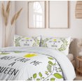 thumbnail image 6 of Ambesonne Queen Duvet Cover Sets, Green Wreath Words Crown, 2-Queen, Grey Apple Green, 6 of 7