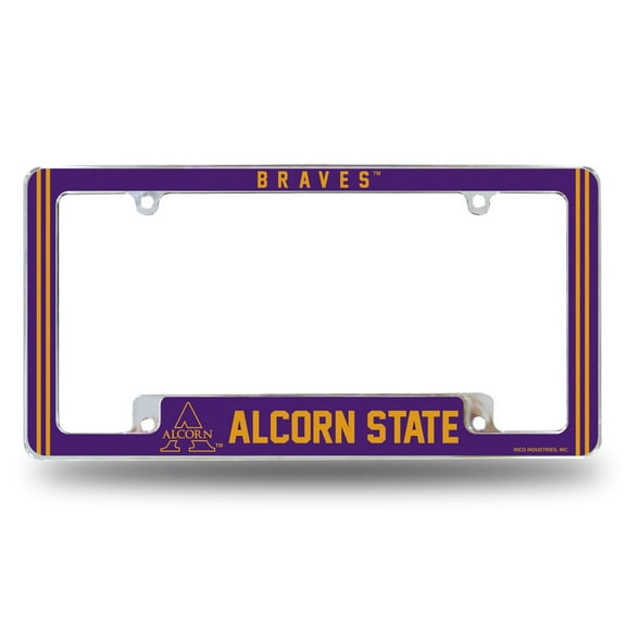 Alcorn State Brave's Chrome Metal License Plate Frame