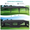 thumbnail image 6 of Tappio 10'x30' Party Tent Outdoor Heavy Duty Gazebo Wedding Canopy, Event Tent Shelter with 8 Sidewalls and Zippered Door for Parties Wedding, Black, 6 of 8