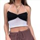 thumbnail image 1 of Tops de Crochet con Cuello Halter para Mujer, Camisetas Sin Mangas de Punto, Camisola Corta de Verano Y2K, Chaleco. Negro S, 1 of 7
