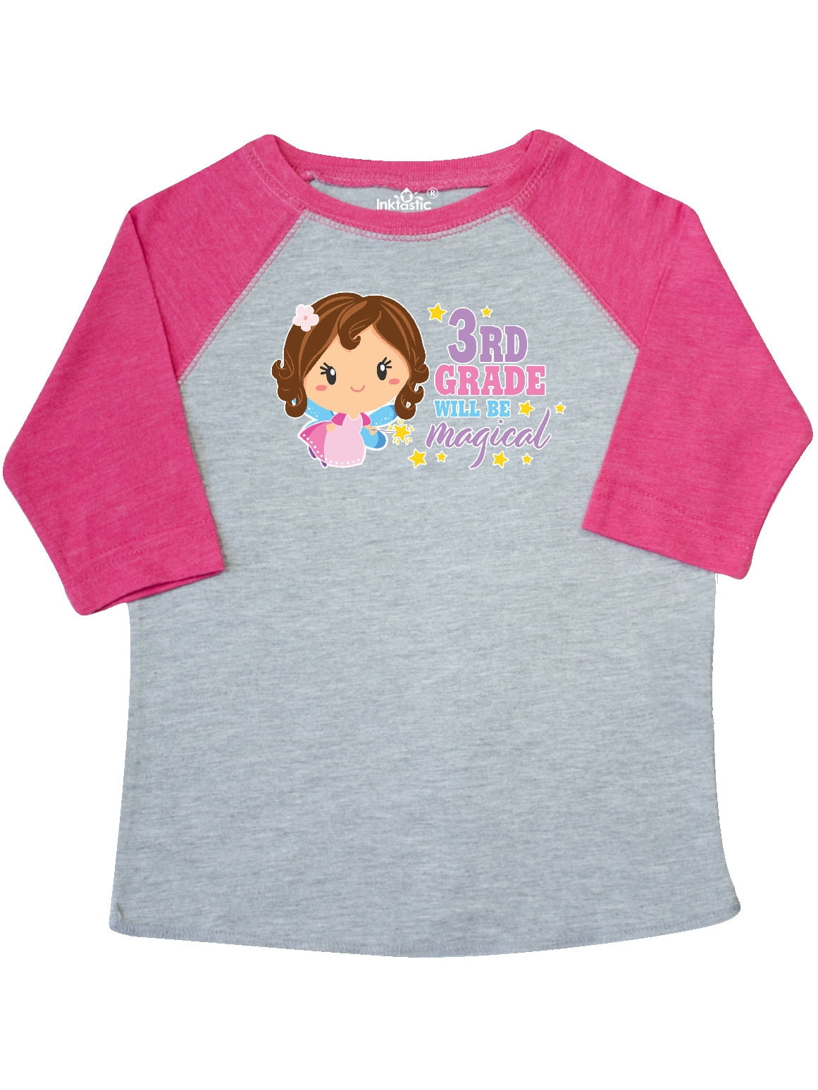 inktastic 3rd Grade Will Be Magical with Brown Haired Fairy Toddler T-Shirt