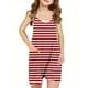 thumbnail image 1 of Odeerbi 5-14 Años Niñas Traje de Verano Lindo Rayado Camisola Romper Casual Transpirable Cómodo Combinados Pantalones Cortos Con Bolsillos, 1 of 6