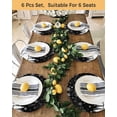 thumbnail image 4 of 15 Inch Round Placemats Set of 6, Christmas Snowflakes Non Slip Heat Insulation PP Table Mats, Xmas Balls Winter Pine Tree Black Washable Place Mats for Kitchen Dining Party Table Decor, 4 of 7
