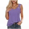 thumbnail image 2 of UQJfacai Womens Tank Tops Loose Fit Casual Summer Spaghetti Strap Shirts Trendy Cute V-Neck Sleeveless Tunic T-Shirts S-2XL, 2 of 4