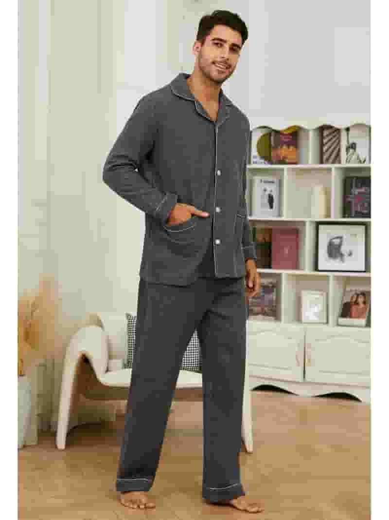 人気商品の再入荷情報をお届け! Soft Set Pajama Mens U2SKIIN Warm Fabric Quilted Sleeve Long Clothing