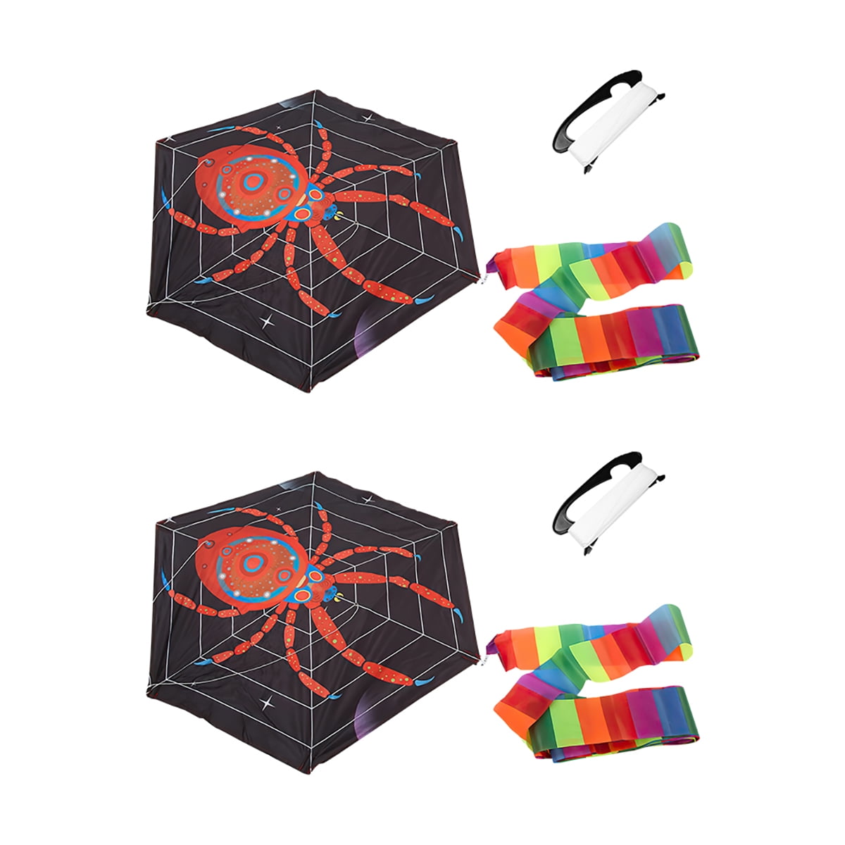 Kepooman Set of 2 Cartoon Red Spider-Print Kite with Long Colorful Tail, Single Line Kite Flying for Adulte Kids Kepooman Set of 2 Cartoon Red Spider-Print Kite with Long Colorful Tail, Single Line Kite Flying for Adulte Kids