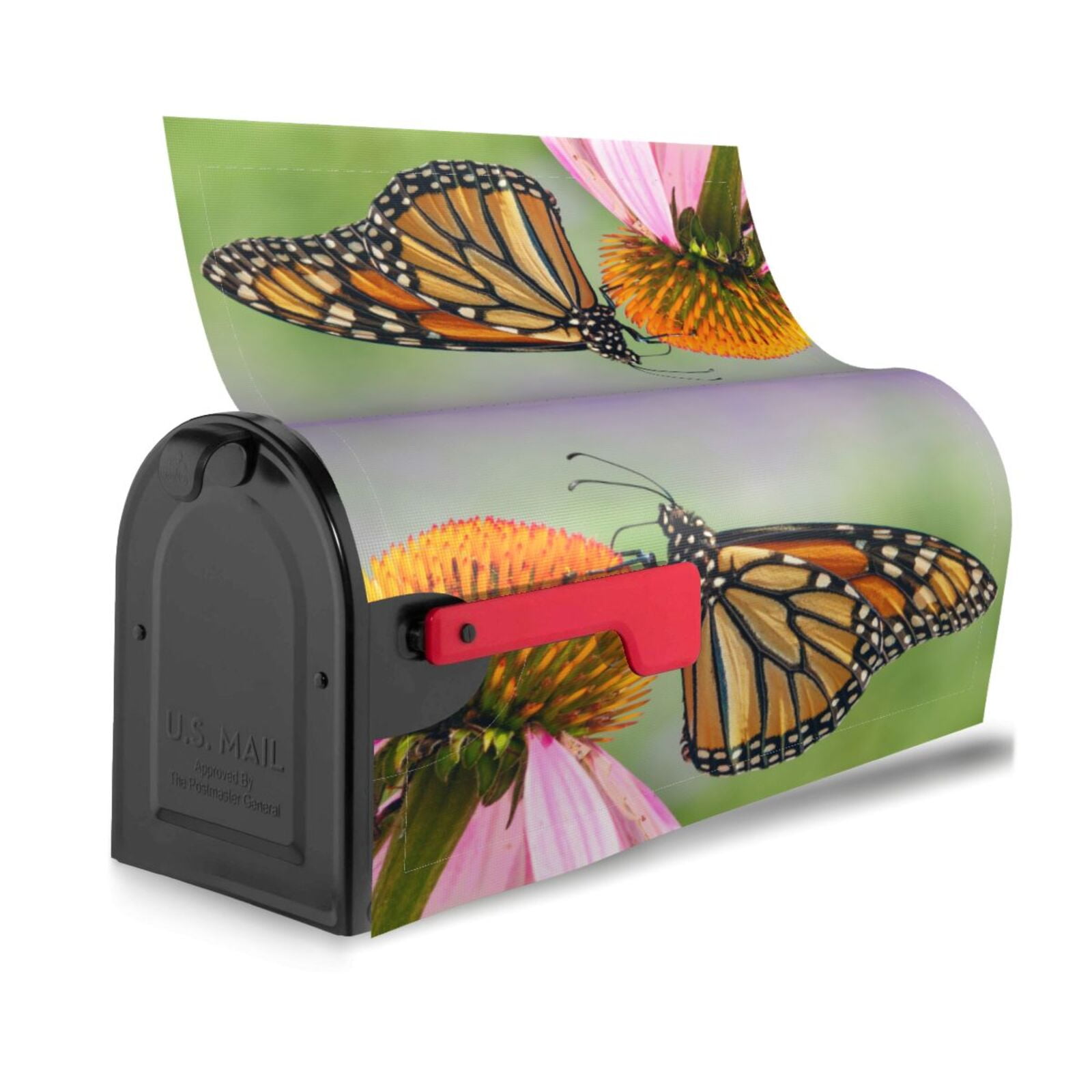 Logiee A monarch butterfly Print Post Letter Box Wrap Decor, Mailbox Cover Suitable for Standard Mailbox and Large Size Mailbox,Outdoor Yard Decoration-25.5x21 in