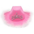 thumbnail image 2 of Western Cowboy Hat Tiara de lentejuelas Rolled Wide Brim White Feather Fedora Nupcial Fancy Dress Props Holiday Dress Salvador Sombrero de vaquero, 2 of 10