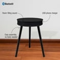 DecorTech Round End Table with Bluetooth Speaker and USB Charging Port