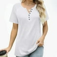 thumbnail image 6 of Summer Tops for Women Trendy 2026 Raglan Short Sleeve Henley Neck Tee Shirt Plus Size Casual Loose Fit Tshirts (2XL, White), 6 of 8