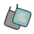 thumbnail image 2 of Caroline's Treasures Silver Fantail Pigeon Blue Check Pair of Pot Holders, 2 of 3