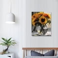 thumbnail image 3 of Nawypu  Sunflower Painting Canvas Wall Art Yellow Flowers Prints, Florals Black White Modern Pictures Framed for Bedroom Bathroom Living Room Spa Salon Home Office Wall Decor, 3 of 4