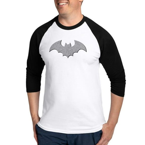 CafePress - Silver Glittery Bat - Cotton Baseball Jersey, 3/4 Raglan Sleeve Shirt