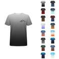 thumbnail image 1 of T-shirts Dégradé Montagne pour Femmes 2026 Été Décontracté Manches Courtes Col Rond T-Shirts Graphiques Randonnée Camping Hauts, 1 of 3