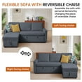 thumbnail image 7 of Soscana Sectional Sofa with Reversible Storage Chaise,Sleeper Sofa Couch Pull Out Bed 2 in 1,3 Seat L Shaped Sectionals with Side Pockets for Living Room Apartment Office Studio,Dark Gray, 7 of 7
