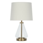 Better Homes & Gardens Glass with Brass Base Table Lamp, 18" H