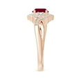 thumbnail image 3 of ANGARA Natural Aeon Vintage Style 1 ct Ruby & Diamond Floral Halo Three Stone Engagement Ring in 14K Rose Gold for Women (Size-6mm) | July Birthstone Jewelry for Her | Natural Ruby Rings, 3 of 10