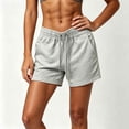 thumbnail image 5 of Squevariel Plus Size Athletic Shorts for Women Running Workout Summer Elastic Waist Shorts Solid Color Casual Sports Shorts with Pockets, 5 of 6