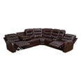 thumbnail image 4 of MAYEERTY 6-Seater Recliner Sectional Sofa Set, Leather Reclining Couch with LED Lights, USB & Storage for Living Room, Home Theater, 4 of 11