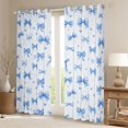 thumbnail image 2 of Erosebridal Blue Bowtie Girls Curtains Pack of 2 (42x84 Each),Cute Coquette Bowknot Curtains Blackout For Kids, 2 of 7