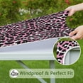thumbnail image 6 of Pink and Black Of Leopard Print Square Fitted Tablecloth with Elastic Edge,Square Table Cover,Washable Elastic Table Cover for Home Kitchen Party Decor 34"x34", 6 of 6