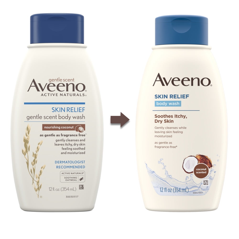 Aveeno Body Wash Skin Relief Nourishing Coconut 12 Ounce 354ml 2 Pack