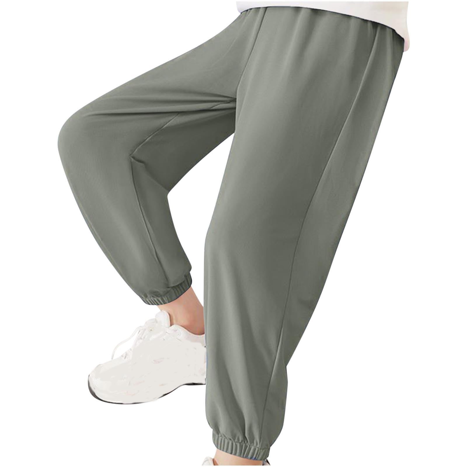 Pantalon Enfant été En Soie Glacée - Respirant, Anti-moustiques, Séchage Rapide, Taille élastique 3-10 Ans