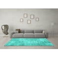 thumbnail image 3 of Ahgly Company Indoor Rectangle Patchwork Turquoise Blue Transitional Area Rugs, 8' x 12', 3 of 4