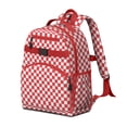 thumbnail image 2 of White Red Checkered Backpack for School,Cute School Bag,Schoolbag with Adjustable Shoulder Straps & Padded Back,15.25"x11.5"x5.25", 2 of 6