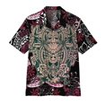 thumbnail image 3 of Camisas hawaianas con estampado 3D de Tiki Moai para hombre, ropa vintage, blusas con gráficos de calaveras de terror y civilización, camisas casuales de playa Y2k, 3 of 5