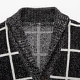 thumbnail image 4 of DHFJKG Mens Plaid Kinted Cardigan Sweater Knitting Stand Collar Long Sleeve Button Up Knitting Coat With Ribbing Edge Versatile Outerwear, 4 of 4
