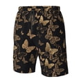 thumbnail image 4 of Pofeuu Modern Golden Butterfly Prin Men's Swim Trunks Quick Dry Bathing Suit Swimming Board Shorts Mesh Lining Beach Swimwear-Large, 4 of 6