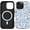 Blue Floral, variant on for iPhone 15 Pro Case Checkerboard Cute Pattern Magnetic [Compatible wth Magsafe] 2 in 1 Slim Shockproof Full Body Protection for Girls Women
