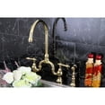 thumbnail image 3 of Kingston Brass KS7792ALBS English Country Kitchen Bridge Faucet with Brass Sprayer, Polished Brass, 3 of 4