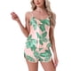 thumbnail image 1 of Conjuntos de pijamas de satén para mujer INSPIRE CHIC, top de tirantes con pantalones cortos, 2 piezas, ropa de dormir, conjunto de pijama de seda S verde, 1 of 6