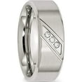 thumbnail image 5 of Stainless Steel Brushed And Polished With Cz 8mm Beveled Edge Band (Size 10.5) Made In China sr425-10.5, 5 of 5