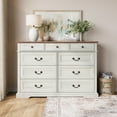 thumbnail image 5 of LINSY HOME Dresser for Bedroom, Long Dresser with 9 Drawers and Antique Handles, Chest of Drawers for Living Room, Entryway and Hallway, Rustic Oak, 5 of 10
