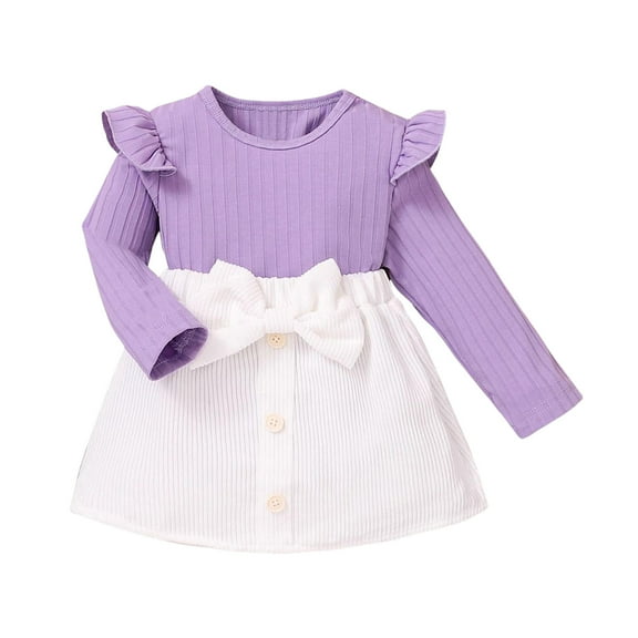 Caqnni Baby Toddler Girls Clothes Fall Winter Outfit Long Sleeve Sweatshirts Pants Set Girl Clothes Fall Winter Set Pajamas & Dailywear Set (2-3 Years,Light Purple)